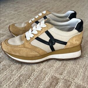 Veronica Beard Tan and Black Women's Sneakers